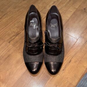 Impo Black and Gray Lace-Up Heels